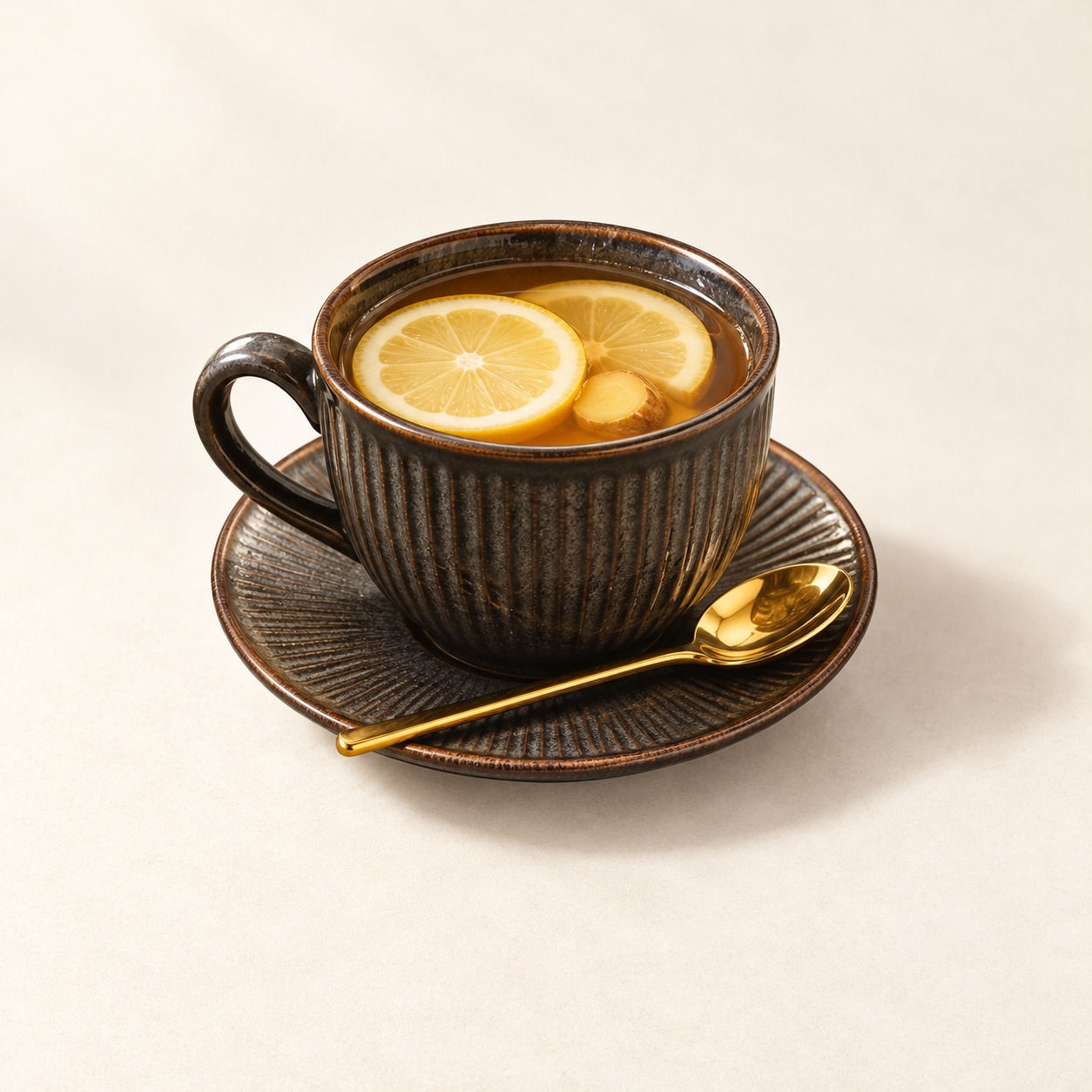 Ginger Black Tea w/ Honey & Lemon